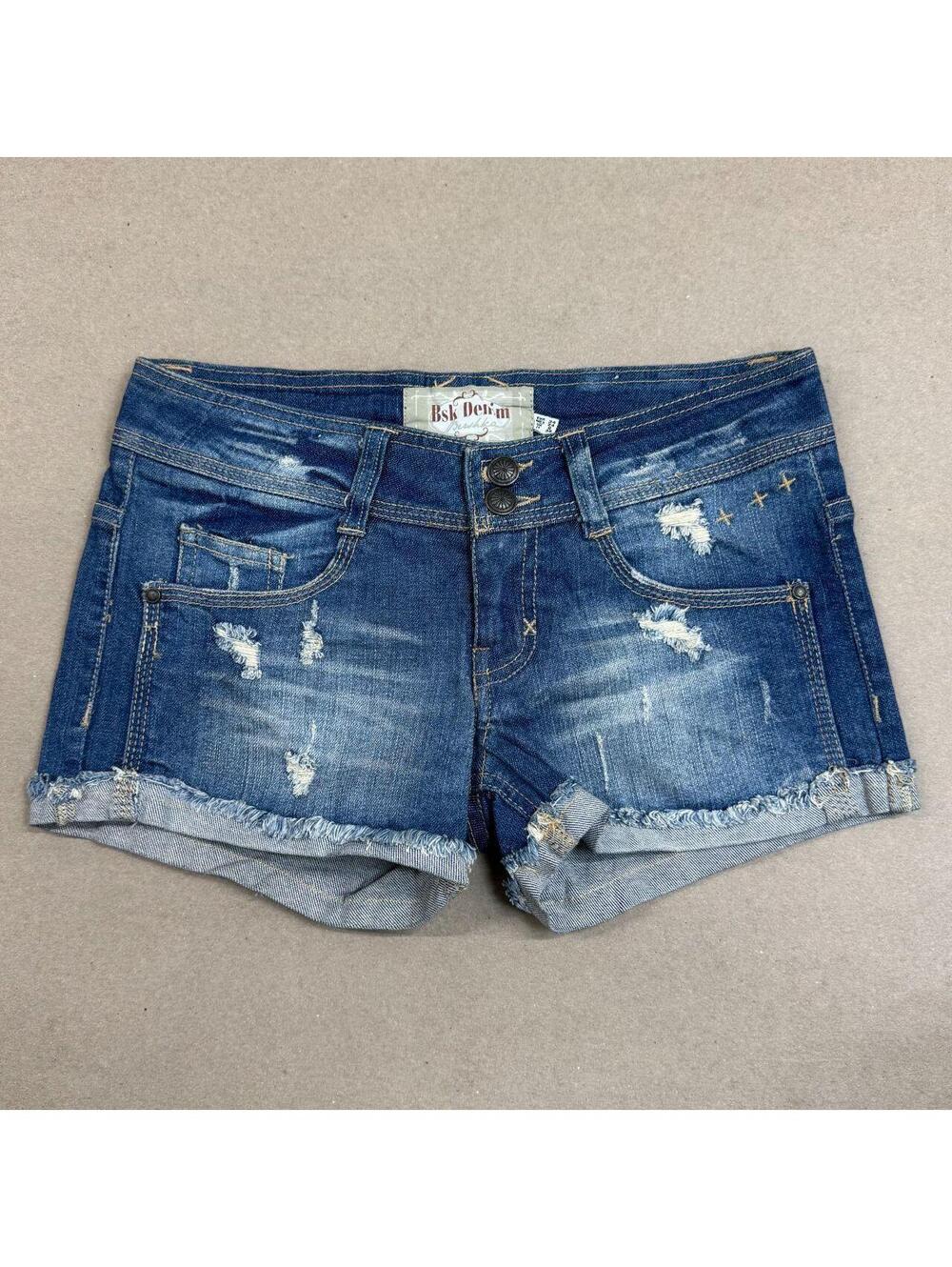 Vintage Y2K Low Rise Denim Micro Shorts Faded